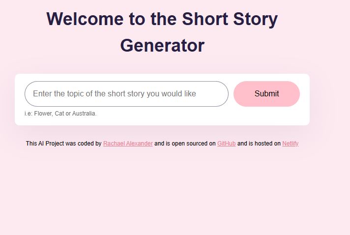 AI Story Generator App Screenshot